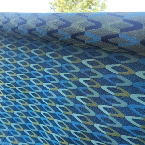 4 Yard moderner Polsterstoff blau grün gold Chartruese Geo 56W #0821 - Bild 1 von 12