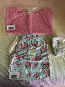 NWT Janie and Jack Pink Knit Top & Floral Chiffon Skirt Size 16 - Picture 1 of 5