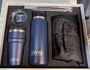Coffee Travel Mug Stainless Steel Vacuum Flask Gift Set w/Carry Case in Gift Box - Picture 1 of 7