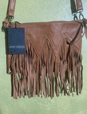 Bolso Bandolera Urban Originals Flecos Marrón Boho Hippie DEFECTUOSO Foto 1 de 4