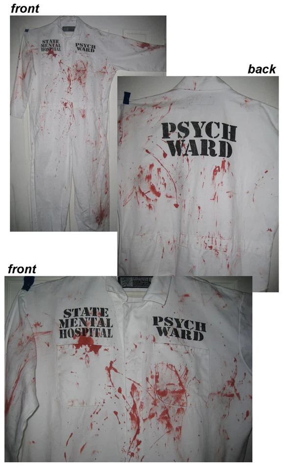 Bloody PSYCHO WARD Jumpsuit Halloween Costume XL 2X 3X 4X 5X BIG & TALL - Image 1 of 1