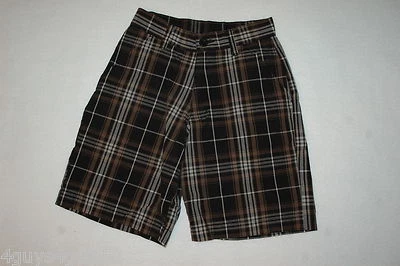 PANTALONES CORTOS BERMUDAS A CUADROS NEGROS MARRONES BLANCOS a medida para niñas TALLA 8 Foto 1 de 2