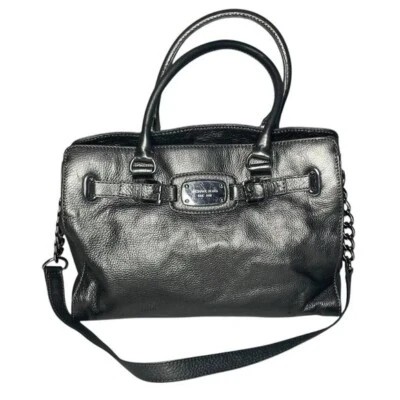 Bolso de Mano Michael Kors Hamilton Bolso de Mano Este Oeste Cuero Cartera Plateado Foto 1 de 4