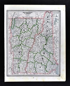 c 1883 George Cram Map - Vermont New Hampshire Montpelier Concord Mt. Washington - Picture 1 of 1