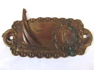 Vintage St Christopher Boat Sailboat Medal Plaque Protect Voyage Copper - Picture 1 of 6
