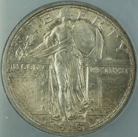 1916 Standing Liberty Silver Quarter 25c NCS UNC Details *Choice BU UNC* Cover