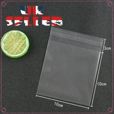 100pcs 10x10CM Clear Cookies Biscuits Snack Candy Gift Packaging Bag Decor UK