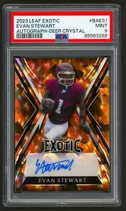 EVAN STEWART 1/5 AUTO DEER CRYSTAL 2023 LEAF EXOTIC PSA 9 - Picture 1 of 2