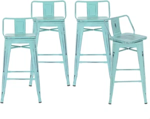 24 Inch Swivel Bar Stools Set of 4 Counter Height Swivel Bar Stools with Backs I - Picture 1 of 9
