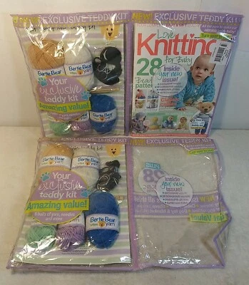 Love Knitting For Baby Magazine Lot of 2 + Teddy Bear Kit -MISSING ONE MAGAZINE- - Image 1 of 4