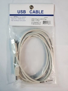 10 Fuß USB 2.0 Typ A auf USB Typ B Stecker auf Stecker Kabel Pan Pacific S-USBAB2-10' - Bild 1 von 4