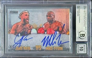 Mike Tyson & Jake Paul Dual Signed Exclusive Trading Card BAS 17388350 Auto 10 - Picture 1 of 4
