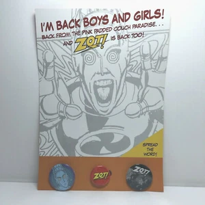 ZOT! I'm Back Boys and Girls! Promo with Pinback Buttons NEW READ Scott McCloud - Picture 1 of 10