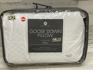 Hotel Collection European Goose Down Queen Bed Pillow Soft Support New - Picture 1 of 8