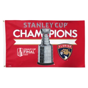 NHL Florida Panthers 2024 Stanley Cup Champions Wincraft 3X5 Foot Deluxe Flag - Picture 1 of 3