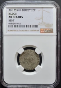 TURKEY, 20P., AH 1255 4, BILLON, NGC,---433-- - Picture 1 of 5