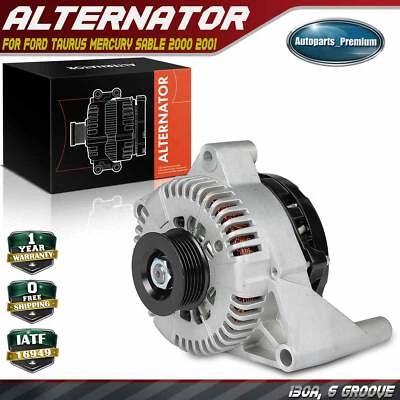 Alternador para Ford Taurus Mercury Sable 2000 2001 DOHC 130A 12V 6 ranuras 75 mm Foto 1 de 4