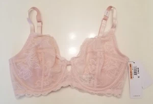 Calvin Klein Bra 34DD Barely Pink Unlined Underwire Lace Adjustable Straps - Picture 1 of 20