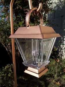 Solar Plastic Lantern with Hanging Cane-COPPER COLORED-White LED-24๐ - Picture 1 of 1