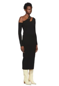 Nanushka Black Compact Knit Nala Dress In Black Size S BNWT RRP $984 - Picture 1 of 8