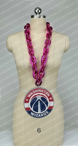 New NHL WASHINGTON WIZARDS BIG Fan Chain HOT PINK Necklace Foam MI USA Cover