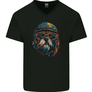 A Cool Shih Tzu Dog Mens V-Neck Cotton T-Shirt - Picture 1 of 3