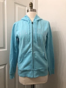 Tommy Hilfiger Women's Sz S Full Zip Logo Drawstring Hooded Zip Up Jacket Fleece - Bild 1 von 10