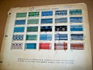 1959 1960 Chevy car upholstery sample set -used- All samples intact. - Picture 1 of 2