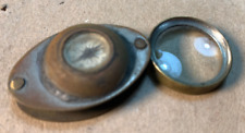 Antique Folding Compass & Jewelers Loupe Magnifying Glass Brass Made in England