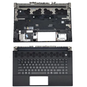 Palmrest Backlit US Keyboard For Alienware M16 R1 Laptop Upper Case 0CGM3Y Black - Afbeelding 1 van 5