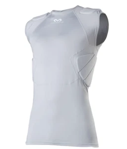 Mcdavid Padded Mens Compression Shirt Top Gray Football Lacrosse Integrated sz M - Picture 1 of 17