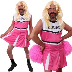 FUNNY STAG DO COSTUME MENS CHEERLEADER OUTFIT NOVELTY DRESS CHEER UNIFORM - Picture 1 of 8