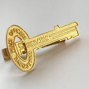 Krawattenklammer Vintage Peace Officer's Foundation Schlüssel Design goldfarben Herrenschmuck MCM - Bild 1 von 9