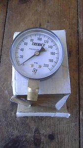 MANÓMETRO TRERICE 800B 800B2502LA130 2-1/2"" 0-200 PSI 1/4"" NPT INFERIOR - Imagen 1 de 1