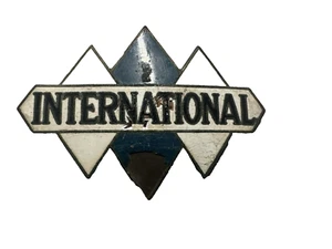 Vintage 1930's International IH Radiator Badge Enamel Trim Emblem - Picture 1 of 2