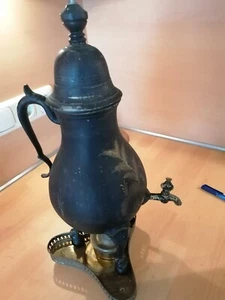 Alte großer samowar bemalt zinn messing - Bild 1 von 5