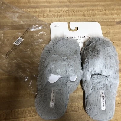 Женские плюшевые тапочки Laura Ashley из пеноматериала с эффектом памяти светло-серые большой размер новые - Изображение 1 из 4