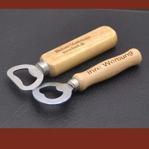 Bieröffner Flaschenöffner Holz (eckig oder konkav) mit Gravur als Werbegeschenk - Bild 1 von 6