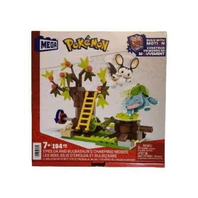Mega (2023) POKEMON: 194 piezas EMOLGA & BULBASAUR'S CHARMING WOODS Set #HTH69 Foto 1 de 2