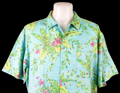 DANIEL CREMIEUX Mens 100% LINEN LUXURY S/S HAWAIIAN SHIRT - XL - 54" - RRP £139 - Image 1 of 4