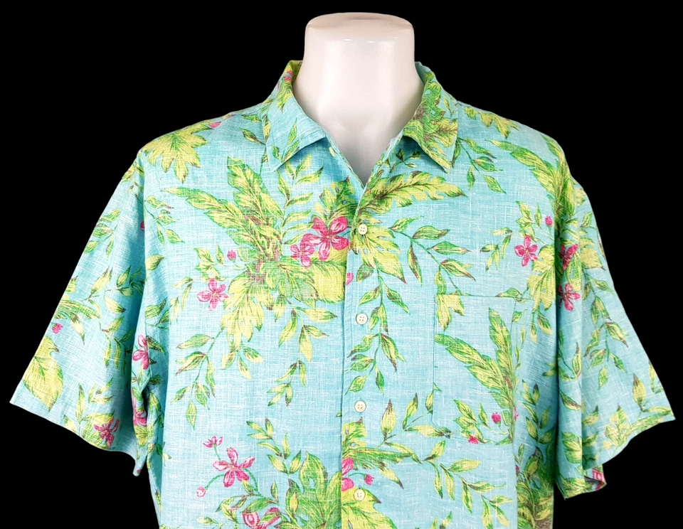 DANIEL CREMIEUX Mens 100% LINEN LUXURY S/S HAWAIIAN SHIRT - XL - 54" - RRP £139 - Image 1 of 4