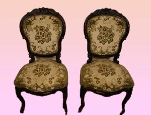 Gruppo di 4 sedie antiche stile Luigi Filippo del 1800 in massello di palissandr - Foto 1 di 11