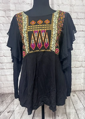 Blusa Free People Bordada con Volantes Talla Pequeña (Nueva Con Etiquetas) Foto 1 de 4
