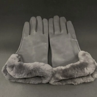 GUANTE UGG CLÁSICO SHORTY TECH MUJER M CUERO PIEL DE OVEJA LANA PUÑO ~ GRIS Foto 1 de 4