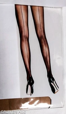 Pantyhose Sheer Nylon W/ Back Seam 30's-40's Look Pantyhose Regular - Image 1 of 2