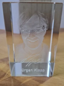 3D Jürgen Klopp Glasblock BVB Borussia Dortmund Liverpool Sehr Selten - Bild 1 von 2