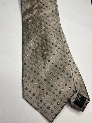 "Corbata de seda Preswick & Moore azul tostado blanco 58""x3,75""" Foto 1 de 3