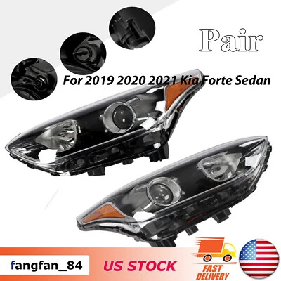 For 2019 2020 2021 Kia Forte Sedan Headlight W/ Led Drl Left&right Halogen Lamps Foto 1 de 4