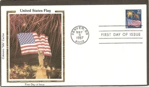 US SC # 2276 Flag And Fireworks, Colorano Silk Cachet. - Picture 1 of 1
