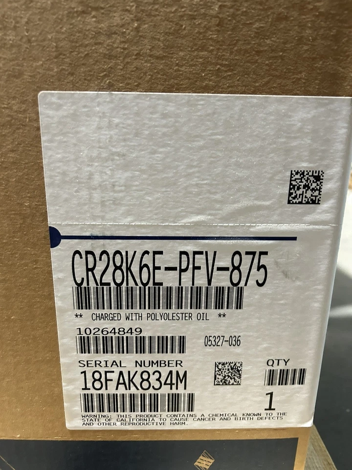 Compresor de protección térmica Copeland CR28K6E-PFV-875 POE 208-230V Foto 1 de 1